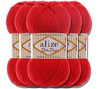 Hobby YARN Alize Baby Best Batik Lot de 5 pelotes de laine turque de qualité pour bébé (Rojo - 56)