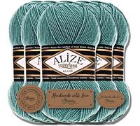 Hobby YARN Lot de 3 pelotes de laine avec Alize Superlana Klasik de qualité supérieure - 5 x 100 g - En kit, Yarn, fil à tricoter - Couleur unie - Bébé - Pour crochet, tricot, vêtements, écharpes