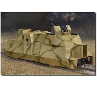Maquette véhicule militaire : Wagon blindé allemand BP42 avec canon et flak