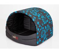 Hobbydog Prompter Panier pour Chien Motif Fleurs Noir/Bleu Taille 4