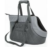 HobbyDog Sac de transport pour chiens Sac de transport Sac de transport - Similicuir - Taille : M - Gris