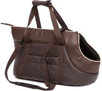 HobbyDog Sac de transport pour chiens Sac de transport Sac de transport - Similicuir - Taille : M - Marron