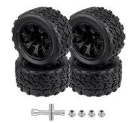 Hobbyfire Roues et pneus hexagonaux RC de 7,1 cm 12 mm avec mousse à l'échelle 1/10 RC Monster Truck de rechange pour Traxxas Stampede Rustler 2WD VXL Tuyaux 4x4 Redcat Volcano Epx Blackout XTE