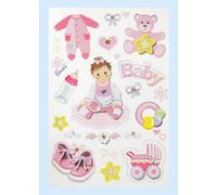 HobbyFun Autocollant pour Baptême ou Naissance Fille