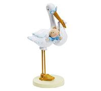 Hobbyfun Figurine décorative cigogne et bébé Env. 11 cm