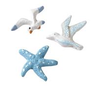 HobbyFun Lot de 9 figurines décoratives sur le théme marin, mouette, étoile de mer 2 cm