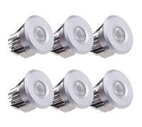 Hobbyfun sensati petites lED downlight lot de 6 spots à intensité variable, 900 lm, membrane incluse, couleur argent, blanc froid t102 cW 6 s