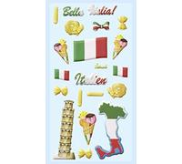 Hobbyfun Softy-Sticker Autocollants Motifs Italie, ardoise Tour de Pise, glace, drapeau italien