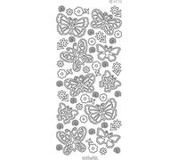 Hobbyfun Stickers contour papillon argenté
