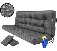 Hobbygarden Coussin d'assise Coussin de banc pour banc de jardin Coussin de sol Coussin pour balançoire hollywoodienne Outdoor / Indoor - Pola - 100 cm - Graphit