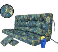 Hobbygarden Coussin d'assise Coussin de banc pour banc de jardin Coussin de sol Coussin pour balançoire hollywoodienne Outdoor / Indoor - Pola - 120 cm - Pré vert