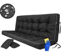 Hobbygarden Coussin d'assise Coussin de banc pour banc de jardin Coussin de sol Coussin pour balançoire hollywoodienne Outdoor / Indoor - Pola - 120 cm - Noir