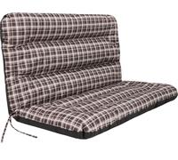 Hobbygarden Coussin de banc Coussin de sol pour banc de jardin Coussin à bascule Coussin pour Outdoor / Indoor - Ania - 150 cm - MARRON AVEC CARREAUX