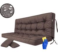 Hobbygarden Coussin de banc Coussin de sol pour banc de jardin Coussin de balançoire Coussin pour balançoire hollywoodienne Outdoor / Indoor - Pola - 150 cm - Marron