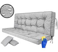 Hobbygarden Coussin de banc Coussin de sol pour banc de jardin Coussin de balançoire Coussin pour balançoire hollywoodienne Outdoor / Indoor - Pola - 140 cm - Gris clair