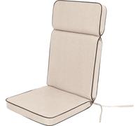 Hobbygarden Coussin de chaise à dossier haut Chaise de jardin Base HL Coussin d'assise, Coussin confortable, Coussin de jardin Coussin chaise Sesel Chaise de jardin - Eliza - 119 x 49 x 5 cm - Beige