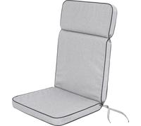 Hobbygarden Coussin de chaise à dossier haut Chaise de jardin Base HL Coussin d'assise, Coussin confortable, Coussin de jardin Coussin chaise Sesel chaise de jardin - Eliza - 119 x 49 x 5 cm - Gris ce