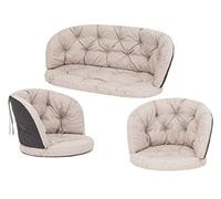 HOBBYGARDEN Coussin de chaise pour fauteuil en rotin - 2 + 1 - Beige