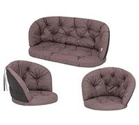 HOBBYGARDEN Coussin de chaise pour fauteuil en rotin - Coussin de banc - Balançoire - Coussin de jardin - Coussin pour balançoire - Coussin de couchage - Coussin de repos - 2 + 1 - Marron