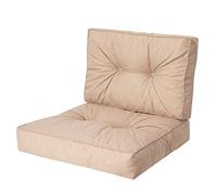 HOBBYGARDEN Coussin d'extérieur KAJA - 50 x 50 cm - Beige - Coussin d'assise confortable pour meubles de jardin, balcon et balancelle - Coussin en palette et coussin de chaise pour l'intérieur et