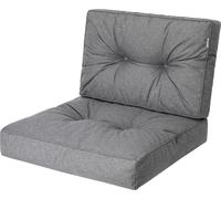 HOBBYGARDEN, Coussin en rotin KAJA, coussin en palette, outdoor/indoor, salon de jardin, balancelle hollywood, coussin d'assise, coussin d'assise, Graphite, Taille 3 : 68x68 cm