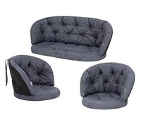 HOBBYGARDEN - Coussin pour chaise en rotin, banc, banc de jardin, balancelle, coussin de jardin, 2 + 1 cm, couleur bleu marine