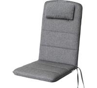 HOBBYGARDEN outdoor/indoor, Coussin d'assise, Coussin pour meubles de jardin, pour chaise ou chaise longue, coussin, canapé, 121 x 50 x 6 cm, Graphite