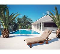 HOBBYGARDEN outdoor/indoor, Coussin d'assise, Coussin pour meubles de jardin, pour chaise ou chaise longue, coussin, canapé, 204 x 60 x 7 cm, Cendre