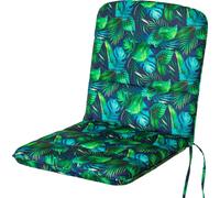 HOBBYGARDEN outdoor/indoor, Coussin de siège, Coussin pour meubles de jardin, pour chaise ou chaise longue, coussin, canapé, 102 x 50 x 6 cm, Feuilles bleues