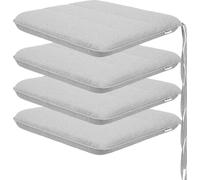 HOBBYGARDEN outdoor/indoor, Set 4 coussins d'assise, Coussin pour meubles de jardin, pour chaises ou chaises longues, Coussin, 50 x 43 cm, Gris