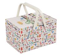 Hobbygift Couture Boîte (L) Double Couvercle Appliqué & Brodé Haby Mercerie