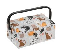 Hobbygift Couture Boîte (Petit) Chats - Rangement - Mercerie - Couture MRSRF665