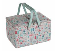 Hobbygift Grand Couture Boîte - Double Couvercle - PVC Poignée - Point En Temps