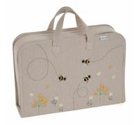 Hobbygift Grand Lin Projet Étui Rangement Sac - Applique Abeille Design - Crème