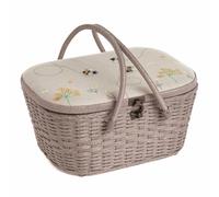 Hobbygift Grand Osier Couture Panier / Boîte - Applique Lin Abeille Design