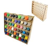 HobbyHold Étagère avec 54 Trous pour Couleurs Citadel - Support en Bois pour Modélisme - Organisateur de Peinture 36 mm - Étagère Murale