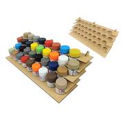 HobbyHold Étagère de peinture pour modélisme à 34 trous - En bois - Accessoire de modélisme - Découpe au laser - 36 mm - Station de peinture idéale pour les peintures Vallejo et l'armée - Support de