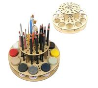 HobbyHold Organisateur rond en bois pour modélisme : support de peinture et de pinceaux, support de peinture, organisateur de pinceaux et de modélisme, porte-pinceaux, porte-pinceaux de peinture,