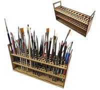 HobbyHold Pinceaux de modélisme en bois et porte-stylo, 78 ouvertures pour un rangement polyvalent, porte-pinceaux, organiseur de pinceaux de bureau, montage facile, fabriqué en Pologne