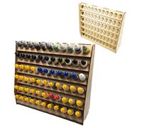 HobbyHold Rangement pour Peintures Modélisme - Support Compact pour 66 Flacons de 17 ML - Compatible Vallejo, AK Interactive, Ammo, Army Painter - Bois, Mural ou à Poser