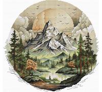 HobbyJobby Kit de point de croix compté "Montagnes", 31x30cm