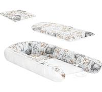 HobbyKids Cocon Nid d'enfant 100% coton Set pour nouveau-né avec matelas et coussin Zèbre et Lion