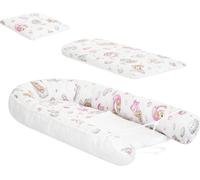 HobbyKids Cocon Nid d'enfant 100% coton Set pour nouveau-né avec matelas et oreiller Ours dormant