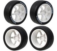 HobbyMarking Jantes de voiture 1/10 RC Drift et pneu en caoutchouc 12 mm hexagonal pour Traxxas Tamiya TT-01/TT-02 Kyosho HSP HPI