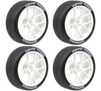 HobbyMarking Jantes de voiture RC 1/10 et pneu en caoutchouc 12 mm hexagonal pour Traxxas Nitro 4-Tec 2.0 Tamiya TT-01/TT-02 HSP HPI (blanc)