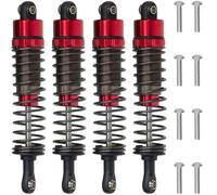HobbyMarking Lot de 4 amortisseurs à chenilles 1/10 RC 85 mm en aluminium rempli d'huile réglable pour Tamiya CC-02 Axial SCX10 Capra D90 TRX4 (rouge)