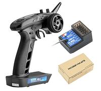 HOBBYMATE Flysky FS GT5 Émetteur RC avec récepteur gyroscopique FS BS6, 2,4 GHz 6 canaux RC voiture radio émetteur et récepteur [F.Safe hors de contrôle, réglage ABS, AFHDS 2A]