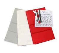 hobbymio.it Set de 3 torchons de Cuisine à Broder au Point de Croix avec Toile Aida, 3 échevettes de Fil et 1 modèle d'alphabet. Idéal pour Broderie créative et DIY (Mix 4)