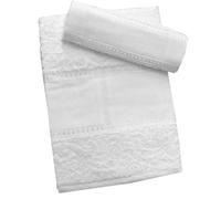 hobbymio.it Set de serviette avec invité à broder au point de croix, serviette et invité avec toile Aida, serviette de bain 50 x 100 cm plus Opite 30 x 55 cm (01 blanc)