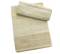 hobbymio.it Set de serviette avec invité à broder au point de croix, serviette et invité avec toile Aida, serviette de bain 50 x 100 cm et Opite 30 x 50 cm (20 beiges)